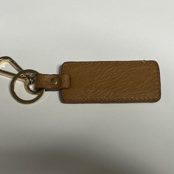 Tignanello Brown Leather Metal Key Fob Purse Clip & Ring Hang Tag - Picture 10 of 12
